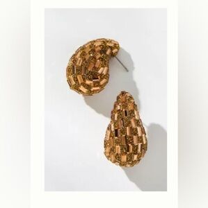 The Petra Drop Earrings: Long Mixed Pavé Edition gold NWT